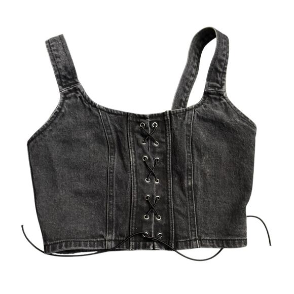 Y2K Baddie 2-Piece Denim Bundle | Low Rise Rhinestone Jeans & Corset Crop Top - Picture 3 of 12